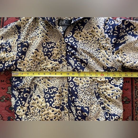 Vintage leopard print blue bomber jacket - fits a small/medium - Picture 2 of 6